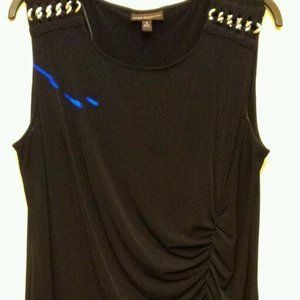 DANA BUCHMAN Black Sheath Dress w/ Side Ruching 1X